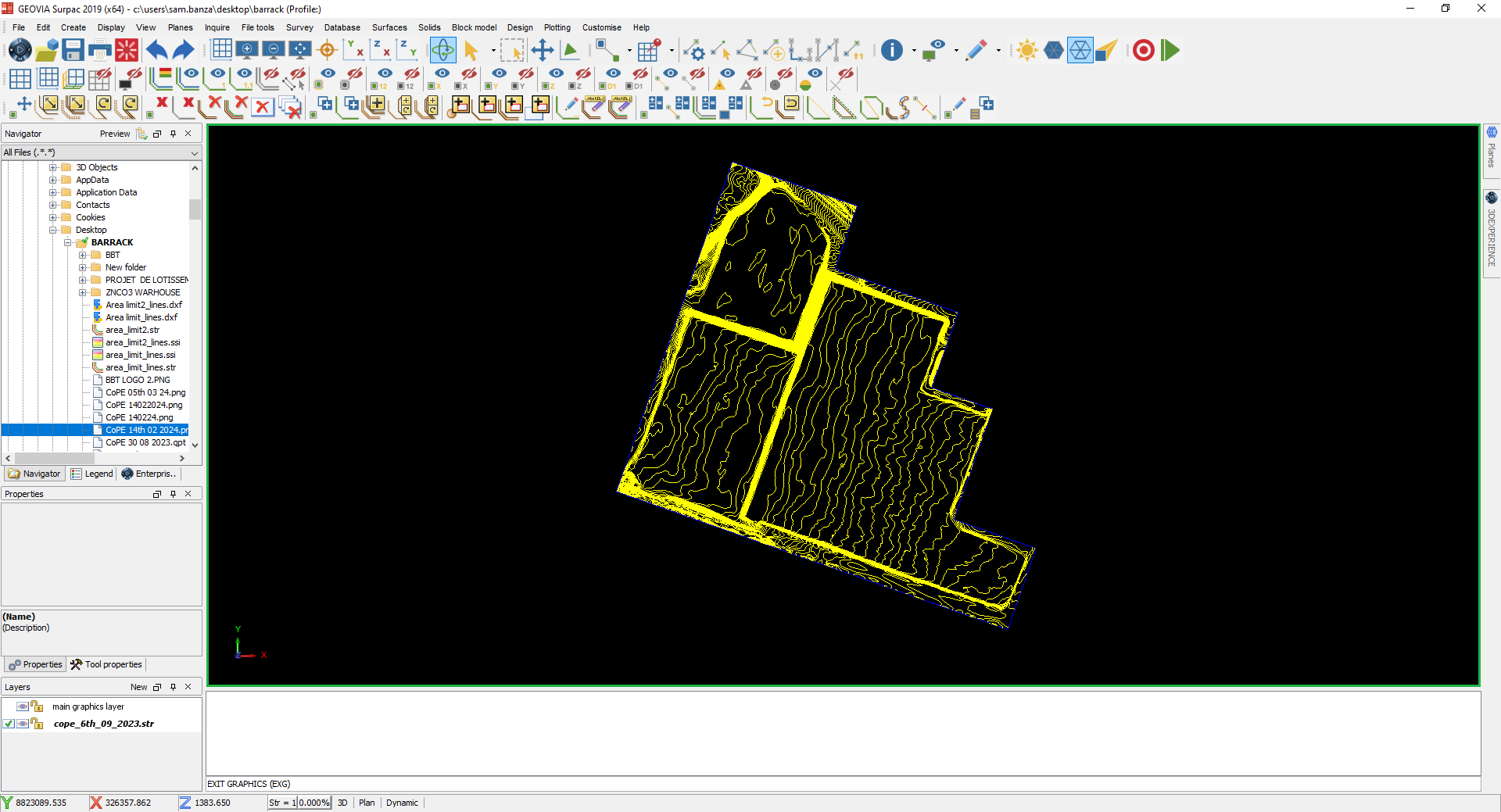 Courbes de niveau Surpac